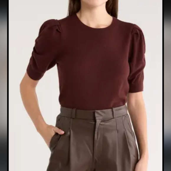 Frame Ruched Puff Sleeve Cashmere Sweater - Picture 13 of 13